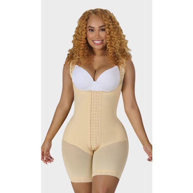 FAJAS M&amp;D Colombianas Post Surgery Mid Thigh Shapewear Bodysuit MYD 048