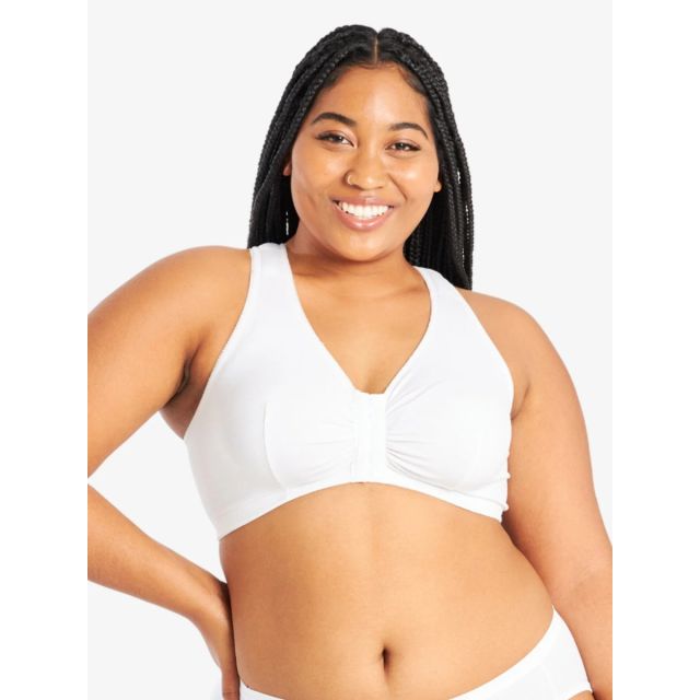 Leading Lady - The Indy Cotton Front-Closure Lace Racerback Bra LL138-SAND
