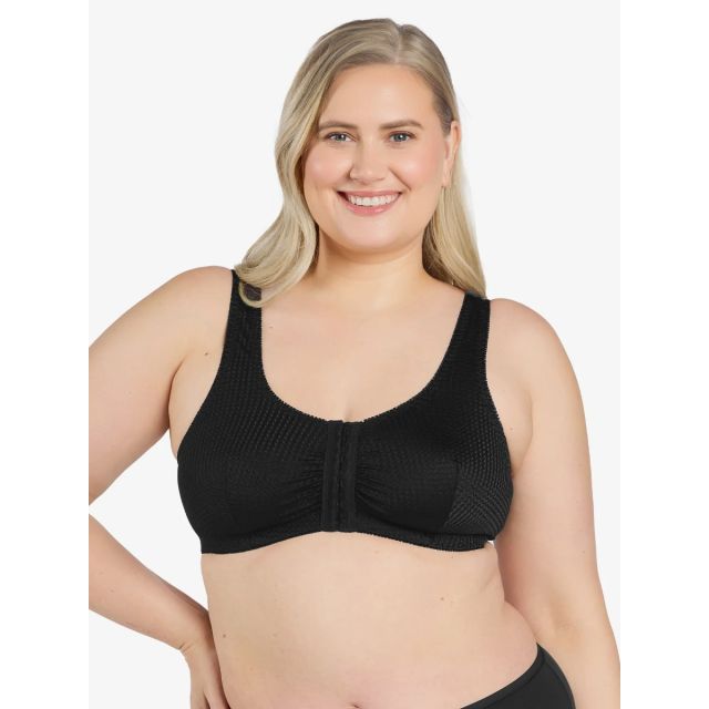 Leading Lady - The Marlene Silky Front-Closure Comfort Bra LL151-BLK
