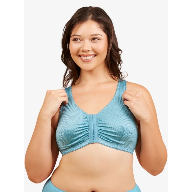 Leading Lady - The Marlene Silky Front-Closure Comfort Bra LL151-SGBL