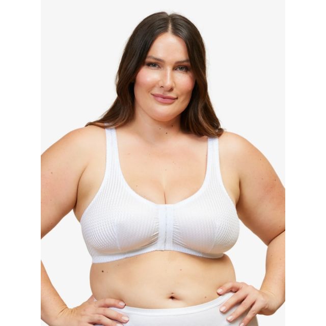 Leading Lady - The Marlene Silky Front-Closure Comfort Bra LL151-WHT
