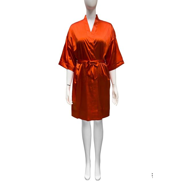 LuxRobe - Premium Short Satin Wrap Robe w/ Matching Sash LUX3703-3743 RUBY