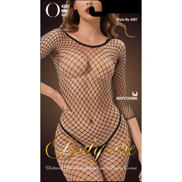 Bodyvibe Longsleeve Fencenet Bodystocking BV4501