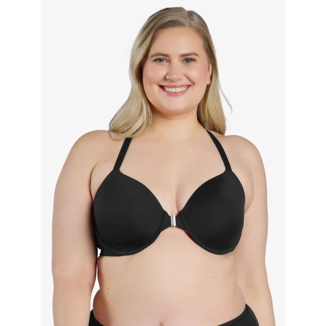 Leading Lady - The Luna Front-Closure Racerback Power Mesh Bra LL5915BLK