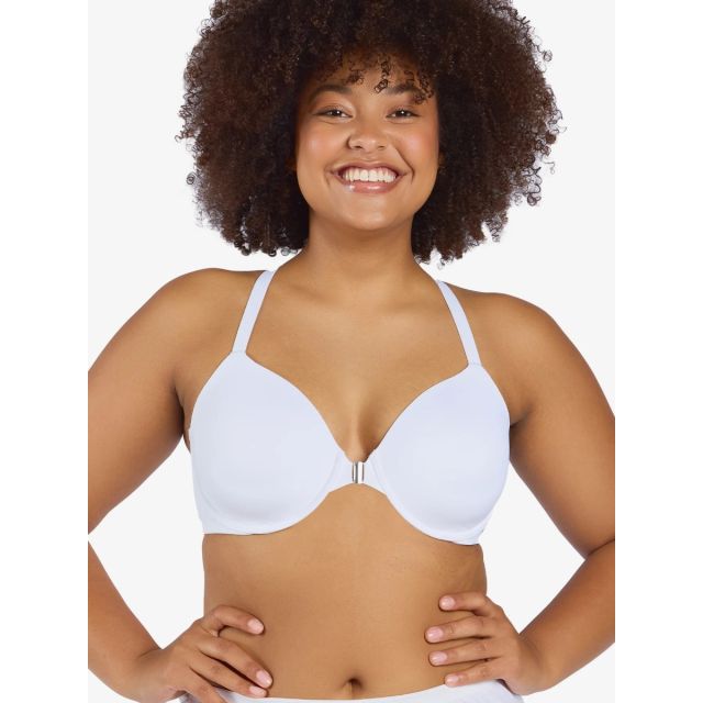 Leading Lady - The Luna Front-Closure Racerback Power Mesh Bra LL5915WHT