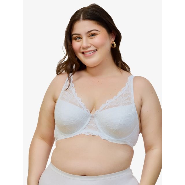 Leading Lady - The Willow Lace Plunge Underwire Bra LL5944WHT