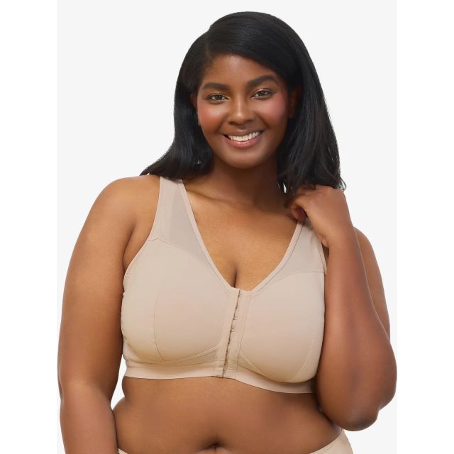 Leading Lady - The Harper Wirefree Mesh Front-Closure Bra LL5972SAND