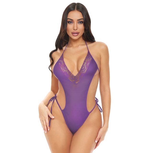 Electric Lingerie Lilac Lace Bodysuit EL1014