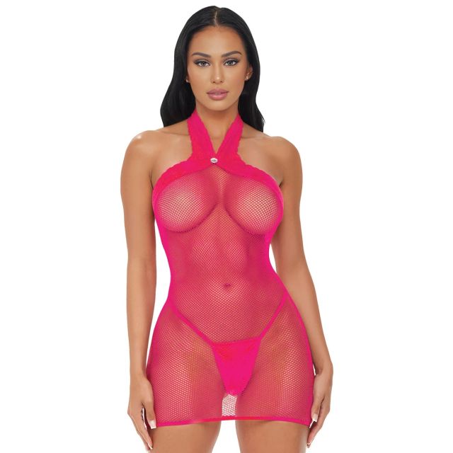 Electric Lingerie Electric Pink Halter Dress EL1017