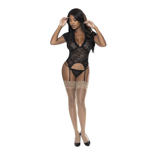 Magic Silk Cap Sleeve Basque &amp; Tanga Set M312