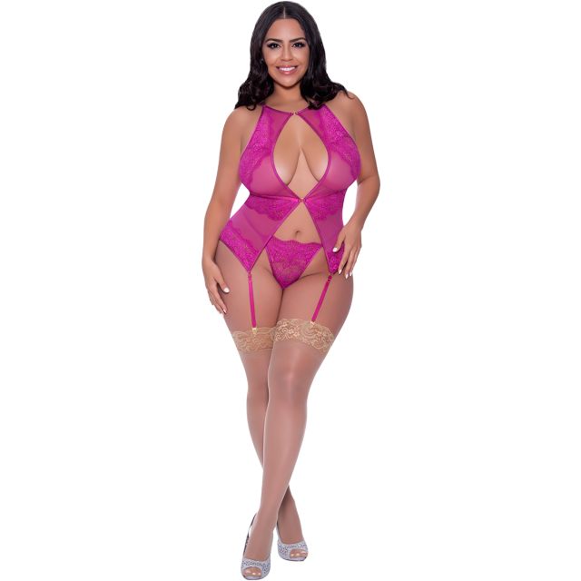 Magic Silk Basque &amp; G-Set M346Q-RASPBERRY