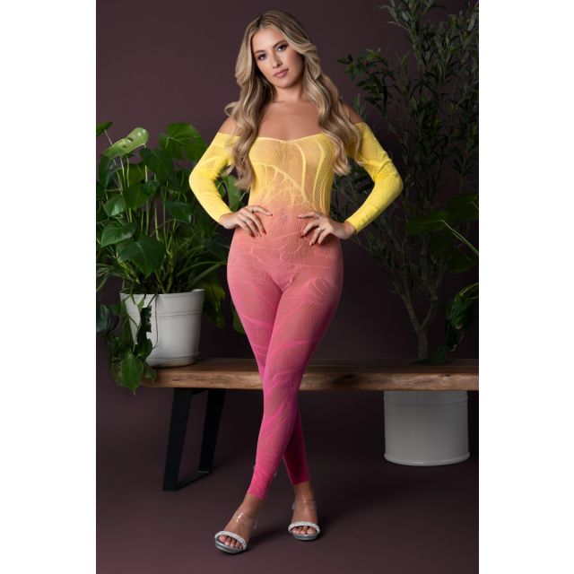 Magic Silk Seamless Black Light Reflective Long Sleeve Body Stocking S184-OSUN
