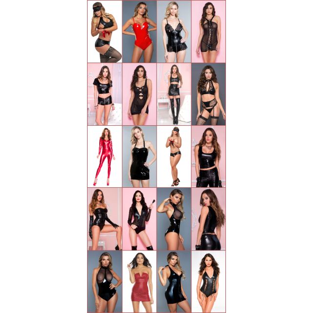 WETPAK10 - Wet Look Lingerie Assorted Package - #1 Seller!